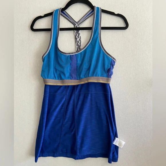 Lole braided T back athletic tank top with shelf bra  Sz L - Picture 4 of 10